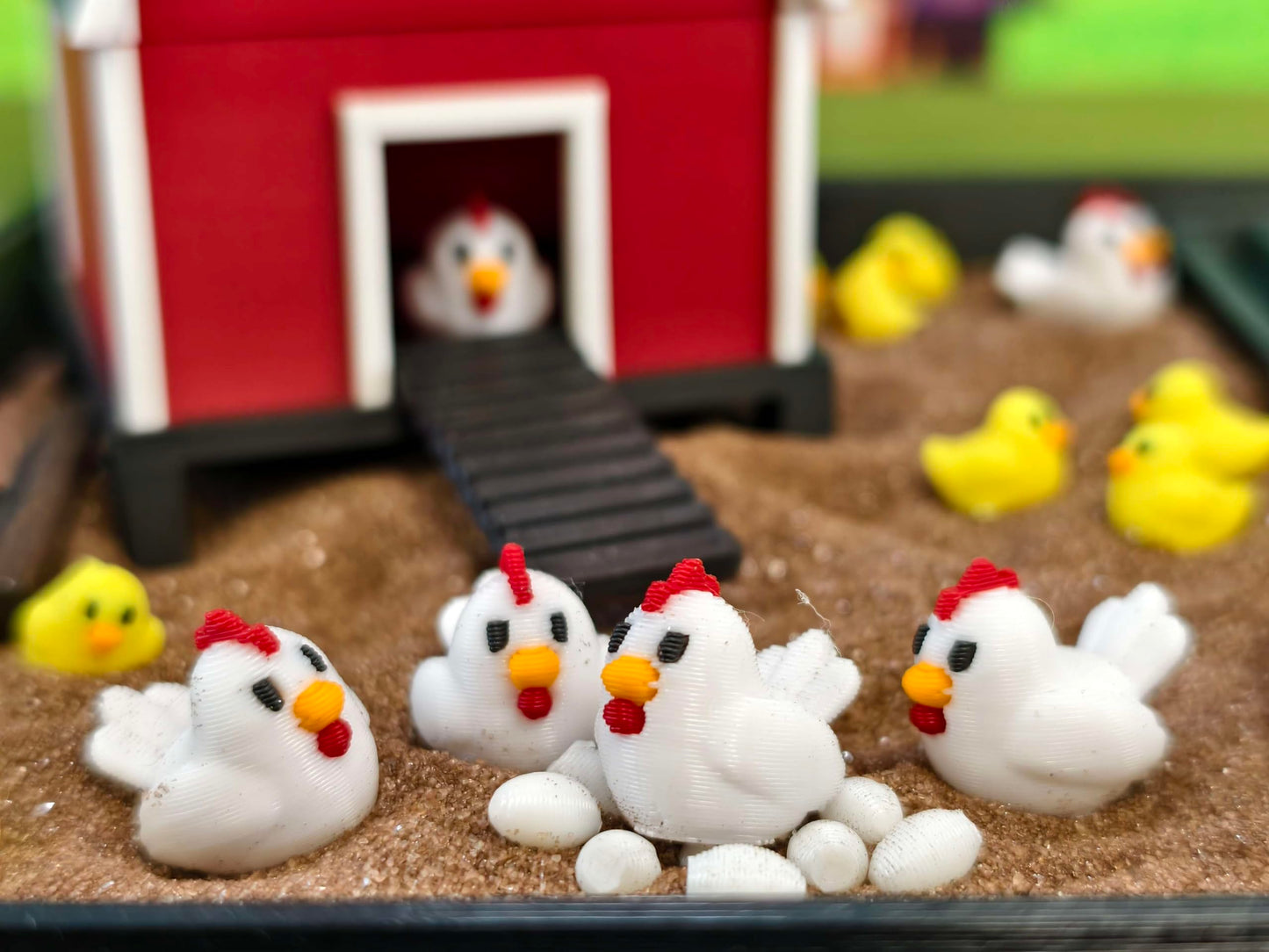 Chicken Zen Garden - Made in USA - Large 7" x 7" - Fine Sand Included - Desk Accessory Box Garden - Funny Novelty Gift - Fidget Stress Relief