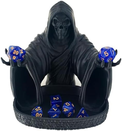Grim Reaper Dice Tower - Original Design - (Random 7PCS D20 Dice Set Included) - Tabletop Roleplaying Game - Dice Roller - Dungeons and Dragons - DND - D&D