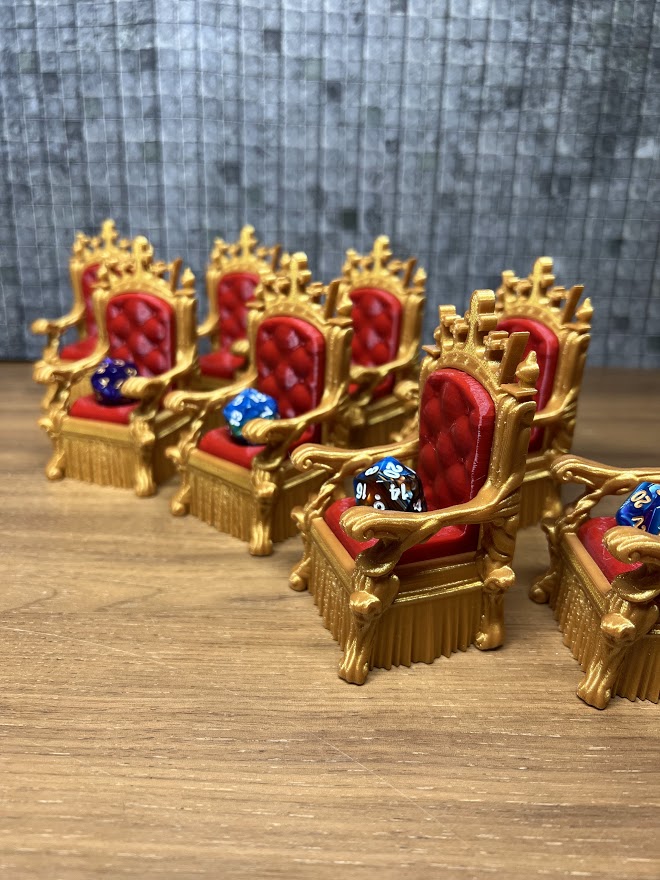 Dice Jail Cage - Time Out Chair & Dunce Hat - Chair of Shame - Crit Crown & Lucky Throne - (Random 7PC D20 Dice Set Included) - Gift for Dungeons and Dragons - DND - D&D