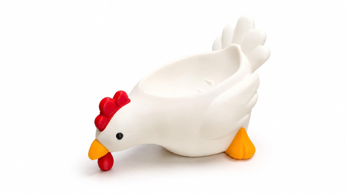 Chicken Soap Dish with Drainage Beak, Plastic Soap Holder with Drain, Soap Dish Container, Dish Soap Tray, Sponge Holder, Soap Tray for Shower, Bathroom, Bar, Kitchen