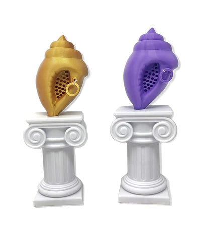Mystic Conch V4 Pedestal Desk Stand Décor - (Mystic Conch Shell Not Included) - Made in USA - Display Your Conch on Desk or Shelf - Secret Compartment - Roman Column - Ionic Pillar