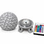 5 Inch Geodesic Sphere Shaped Night Light USB Rechargeable with Remote - Inspired by Theme Park Space Ship Earth Epcot - (Platinum)