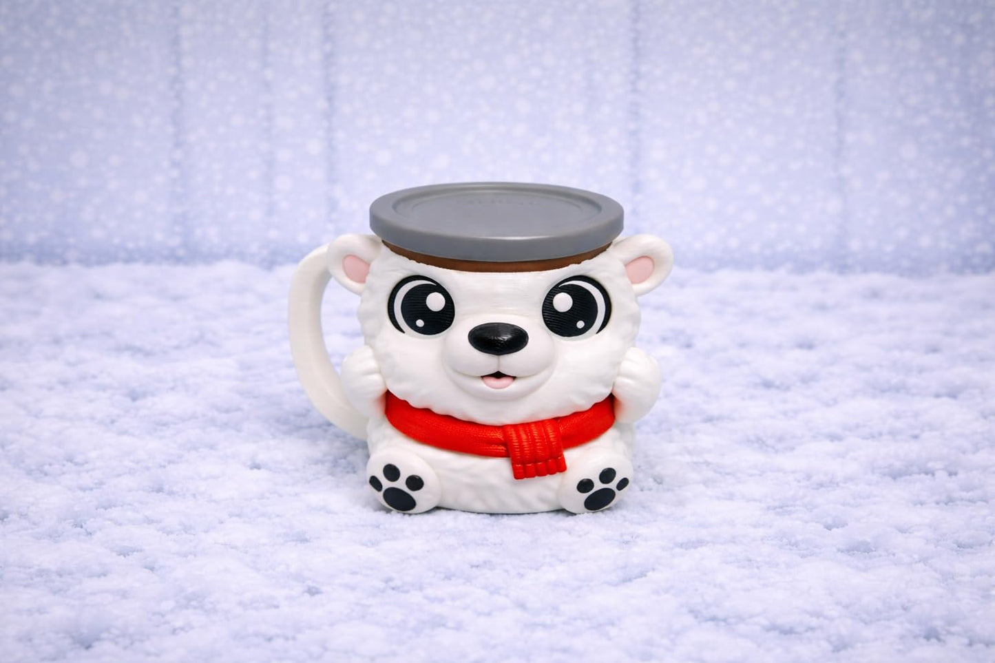 Polar Bear Ice Cream Pint Holder - Original Design - Fits Standard & Ninja-Creami Pints - 2 Spoon Slots - Insulated Cup Sleeve - Reusable Ice Cream Sleeve
