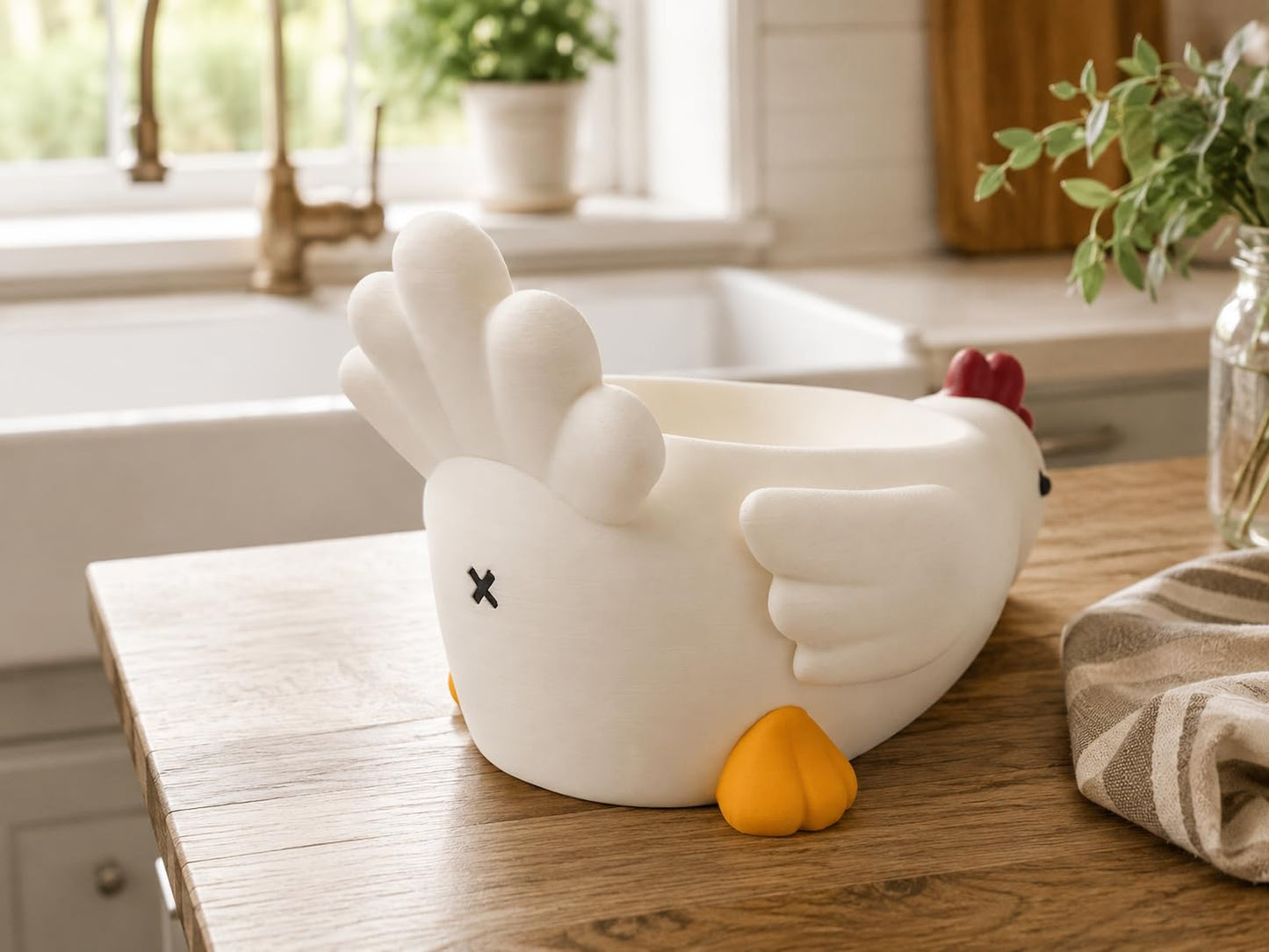 Chicken Soap Dish with Drainage Beak, Plastic Soap Holder with Drain, Soap Dish Container, Dish Soap Tray, Sponge Holder, Soap Tray for Shower, Bathroom, Bar, Kitchen