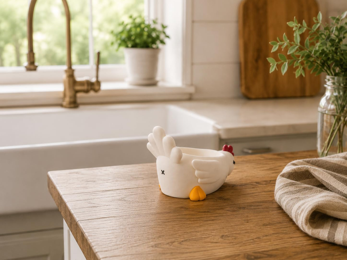 Chicken Soap Dish with Drainage Beak, Plastic Soap Holder with Drain, Soap Dish Container, Dish Soap Tray, Sponge Holder, Soap Tray for Shower, Bathroom, Bar, Kitchen