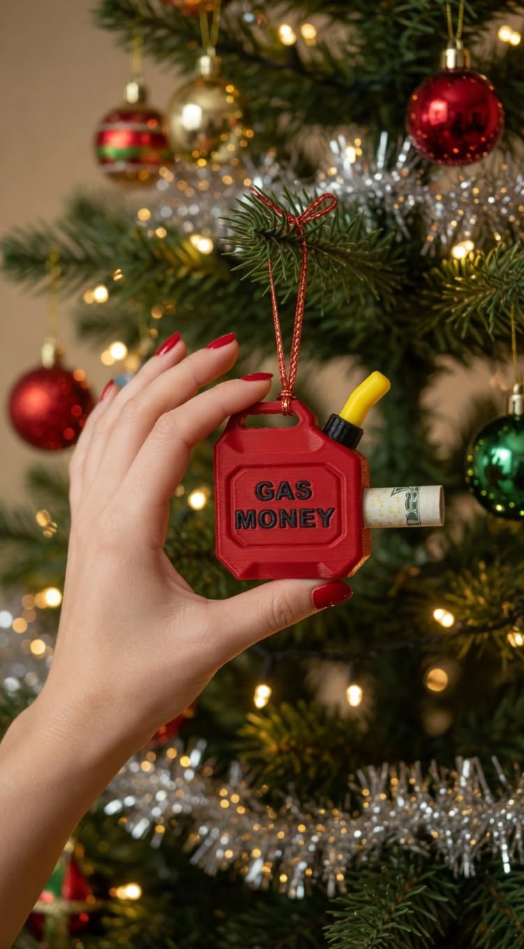Gas Can Money Holder (4 Pack), Novelty Gift for Graduation, Father's Day, New Drivers, Birthdays, Christmas Ornament