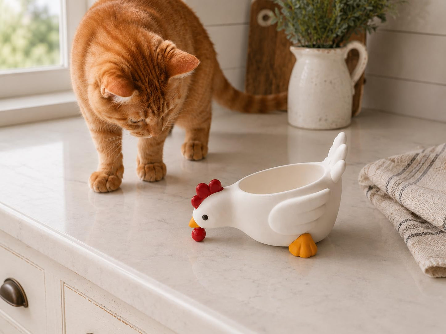 Chicken Soap Dish with Drainage Beak, Plastic Soap Holder with Drain, Soap Dish Container, Dish Soap Tray, Sponge Holder, Soap Tray for Shower, Bathroom, Bar, Kitchen