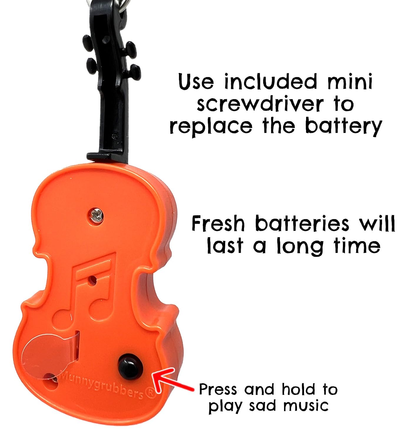With Hand Display - Original World's Smallest Violin Toy Keychain With Playable Sad Music - Mini Tiny Violin Keychain with Sound - Meme - Novelty - Funny - Joke - Gift