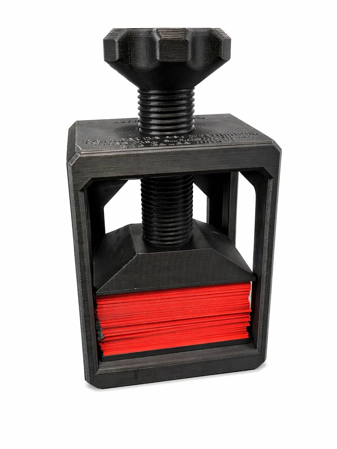 Deck Press, Heavy Duty, for Double Sleeve TCG Decks, Screw with Gripper, Straight Press Plate, Sturdy Frame