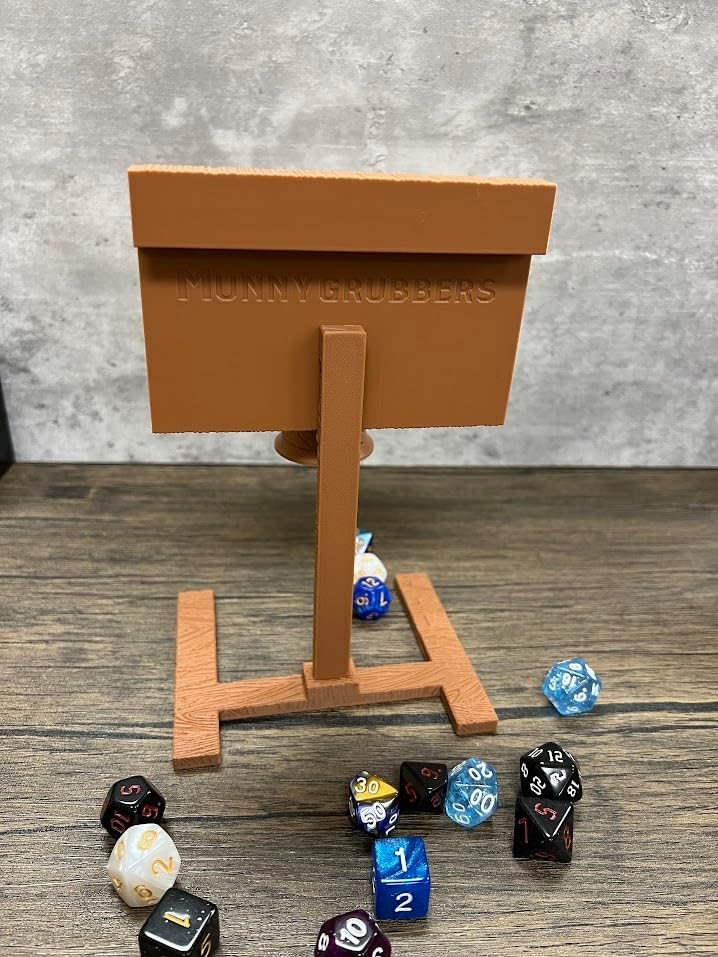 Mini Basketball Dice Tower - (Random 7PCS D20 Dice Set Included) - TTRPG - Dice Roller - Dungeons and Dragons Gift - DND Gift