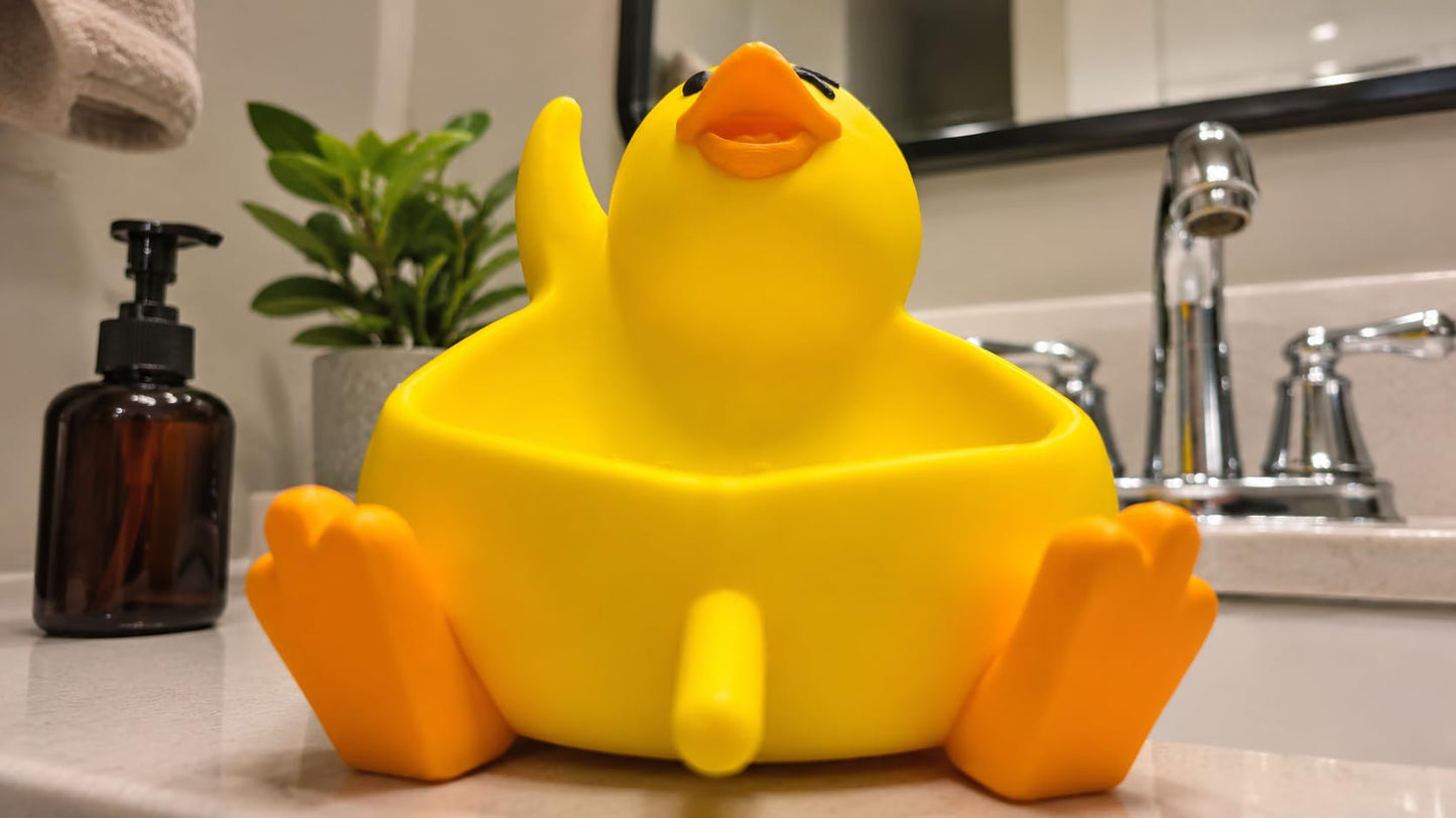 Duck Soap Dish with Drainage Beak, Plastic Soap Holder with Drain, Soap Dish Container, Dish Soap Tray, Sponge Holder, Soap Tray for Shower, Bathroom, Bar, Kitchen