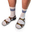 Socks and Sandals - Looks Like You are Wearing Sandals with Socks - Fashion Faux Pas or Pinnacle of Fashion? - Design Woven & Machine Washable - Funny Silly Joke Socks - Sandal Socks