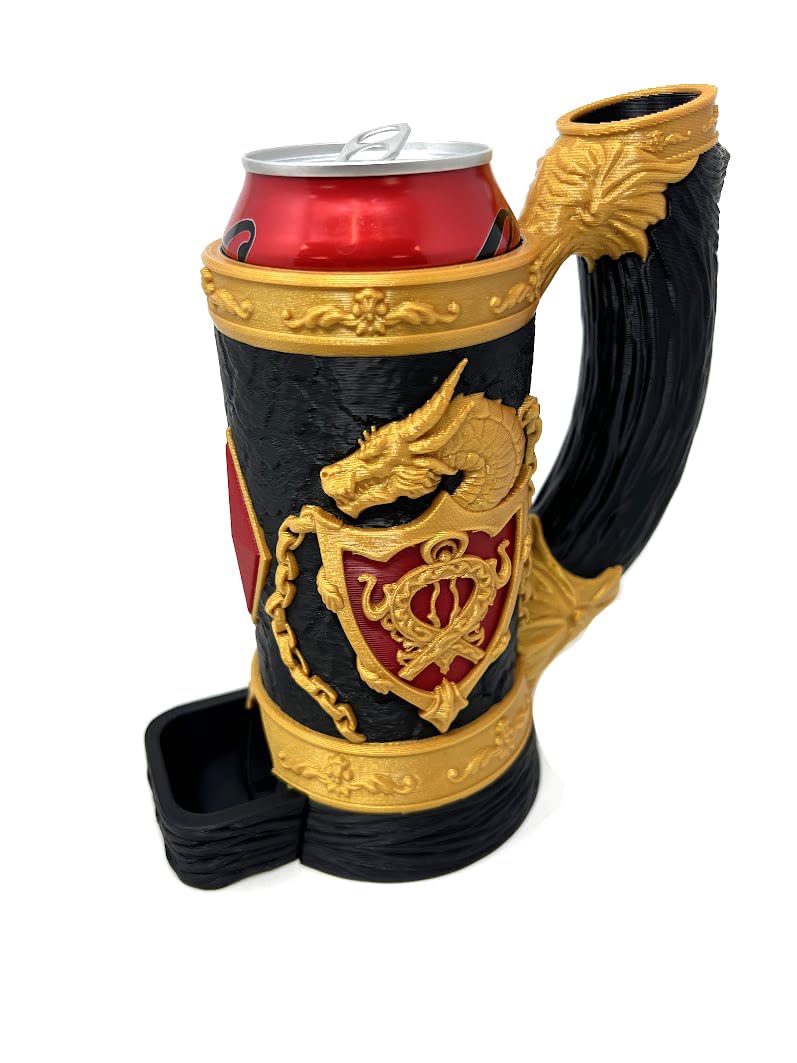 Dragon Mug Dice Tower with Tray - No Paint Odorless Insulated Cup Can Dice Tower - (Random 7PCS D20 Dice Set Included) - Dungeons and Dragons - DND Gift