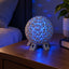 5 Inch Geodesic Sphere Shaped Night Light USB Rechargeable with Remote - Inspired by Theme Park Space Ship Earth Epcot - (Platinum)