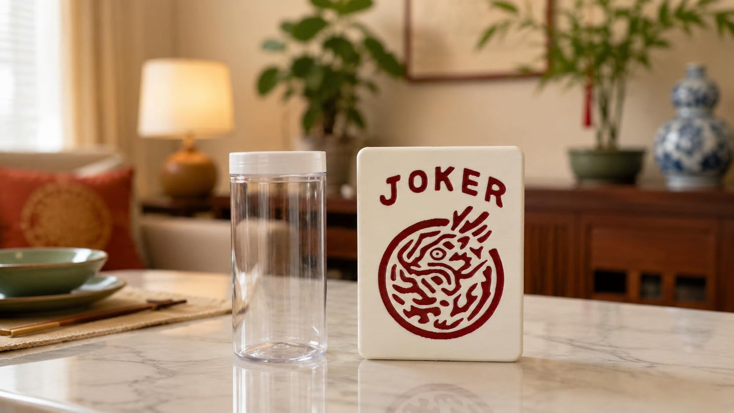 Mahjong Joker Tile Plastic Vase Planter with Waterproof Insert - Mahjong Tile Decor