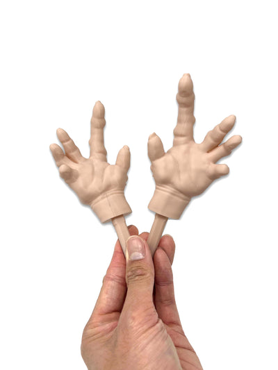 1 Pair Tiny Hands with Sticks - Mini Little Hand Stick Puppet - Halloween Costume - Strong Hand Prop - Scary Movies - Novelty Gift - TikTok Famous