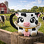 Farm Cow Ice Cream Pint Holder - Fits Standard & Ninja-Creami Pints - 2 Spoon Slots - Insulated Cup Sleeve to keep hands Warm - Reusable Ice Cream Sleeve