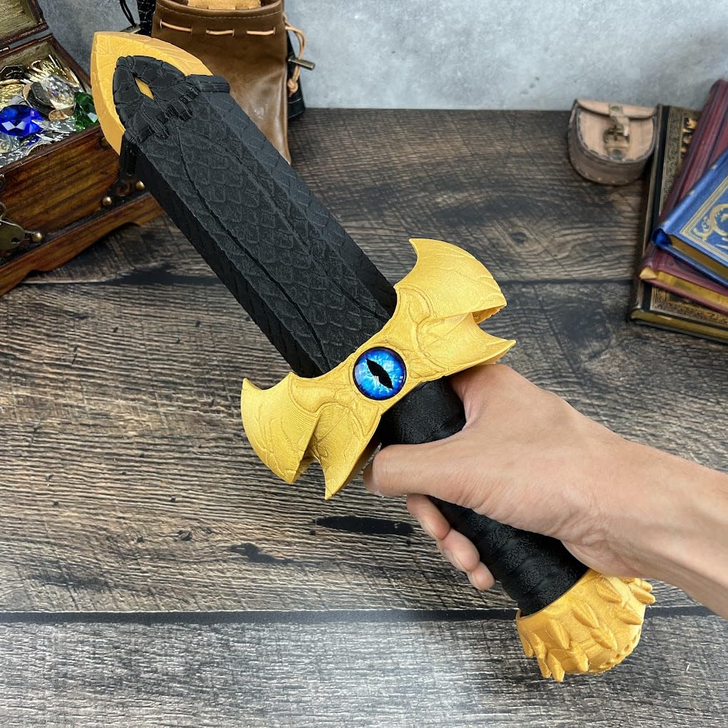 Talking Dragon Sword Dagger Dice Holder, Dice Tower - (Random 7pc D20 Dice Included) - Ask it a YES or NO question, Decision Making, DND, Dungeons and Dragons Gift