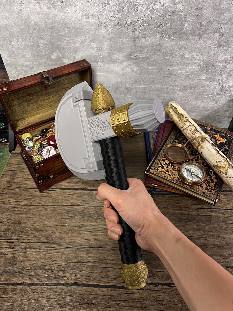 Axe Dice Holder & Dice Tray with Health Tracker - (Random 7PCS D20 Dice Set Included) - Tabletop Roleplaying Game - Dice Storage - Dice Roller - DND - Dungeons and Dragons