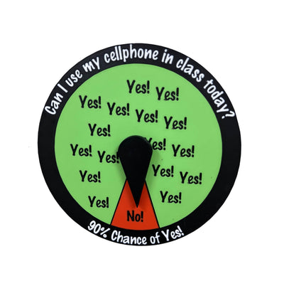 No Cellphone Sign - Always Lands on No - Hanging Sign - Funny Novelty Meme Toy - Fortune Wheel - Teacher Gift