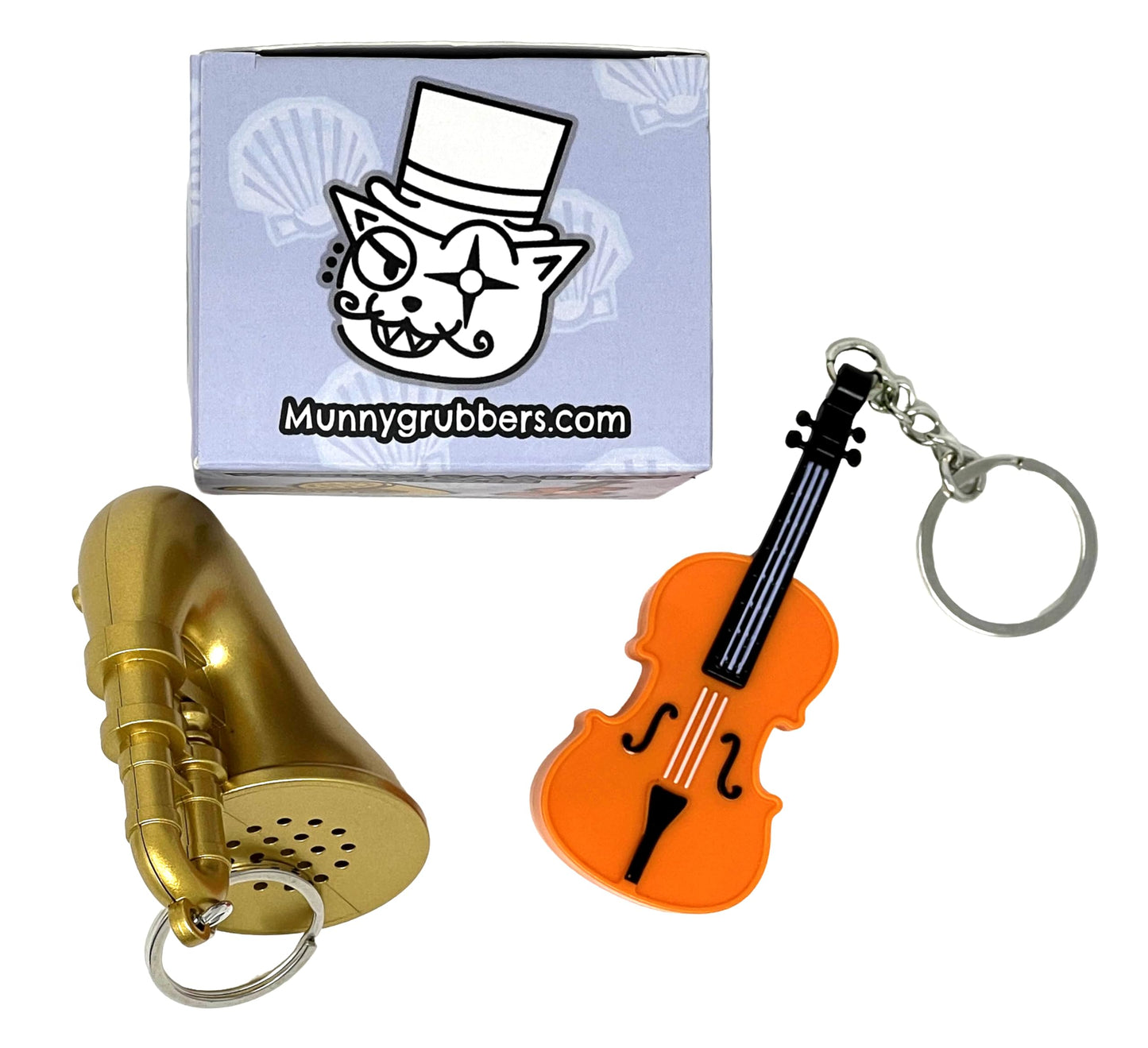 Original World's Smallest Violin & World's Saddest Trombone Toy Keychain with Playable Sad Sound - Sad Trombone - Mini Tiny Violin Keychain with Sound - Funny Meme