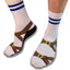 Socks and Sandals - Looks Like You are Wearing Sandals with Socks - Fashion Faux Pas or Pinnacle of Fashion? - Design Woven & Machine Washable - Funny Silly Joke Socks - Sandal Socks