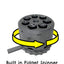 Plastic Bullet Dice 7 Pc D20 Set with Spinning Revolver Cylinder - Fidget Spinner - Cyberpunk Style Dice for Warhammer, DND, Sci-Fi, War, or Crime Theme Tabletop Games