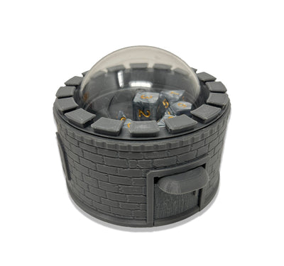 Castle Dice Popper V2 - Dice Jail - for TTRPG & Board Games - (Random 7PCS D20 Dice Set Included) - Dice Roller, Tower, Holder - Dungeons and Dragons, DND