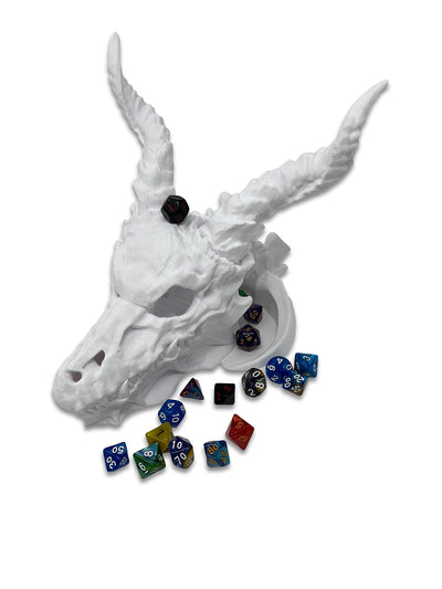 Dragon Skull - (Random 7PCS D20 Dice Set Included) - No Paint Odorless Plastic - Tabletop Roleplaying Game - Dice Roller - Dungeons and Dragons - DND - D&D