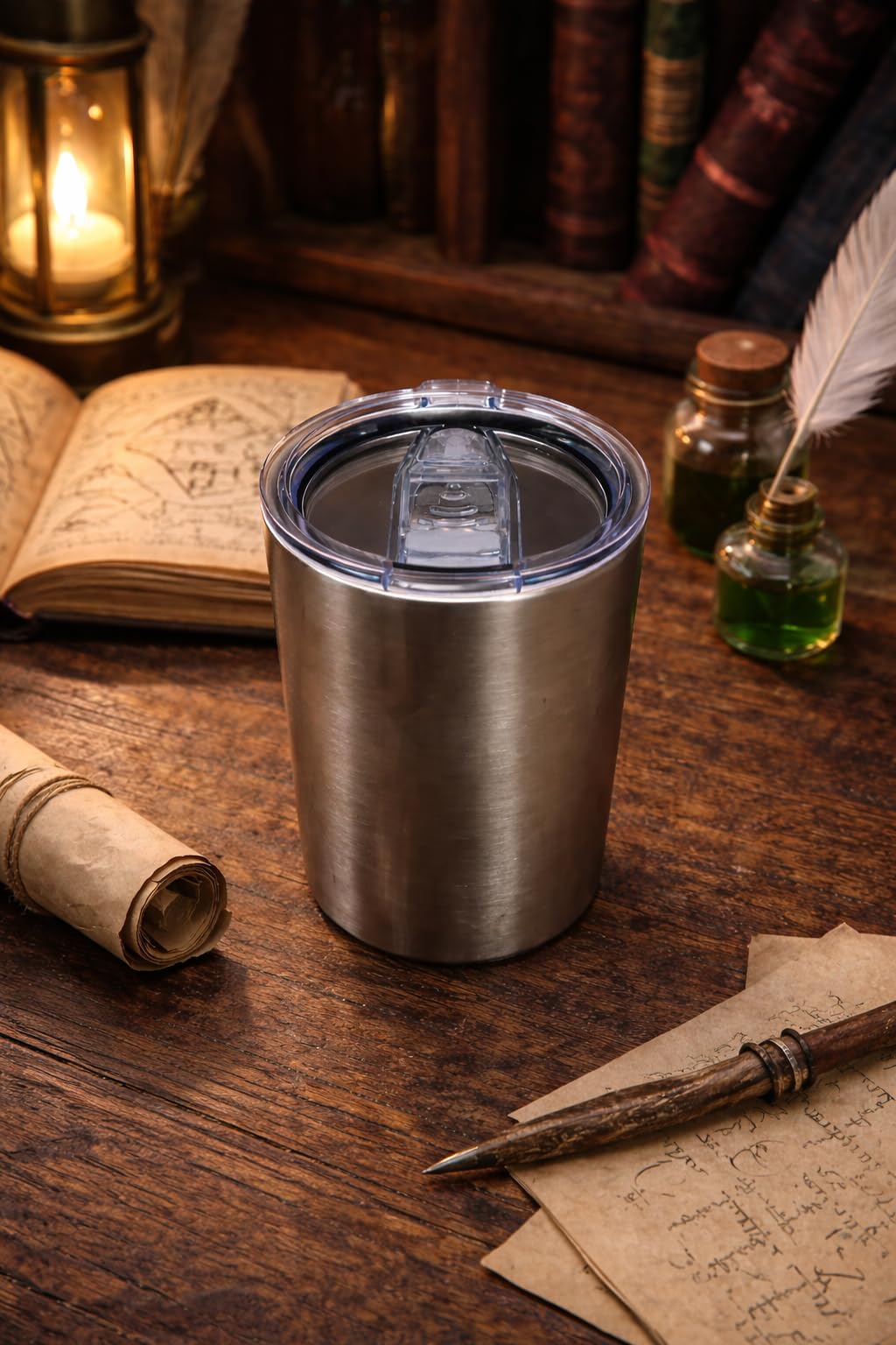 Steel Mug Insert for Ice Cream Pint Holder - Original Design - Fits Standard & Ninja-Creami Pints - 2 Spoon Slots - Insulated Cup Sleeve - Reusable Ice Cream Sleeve