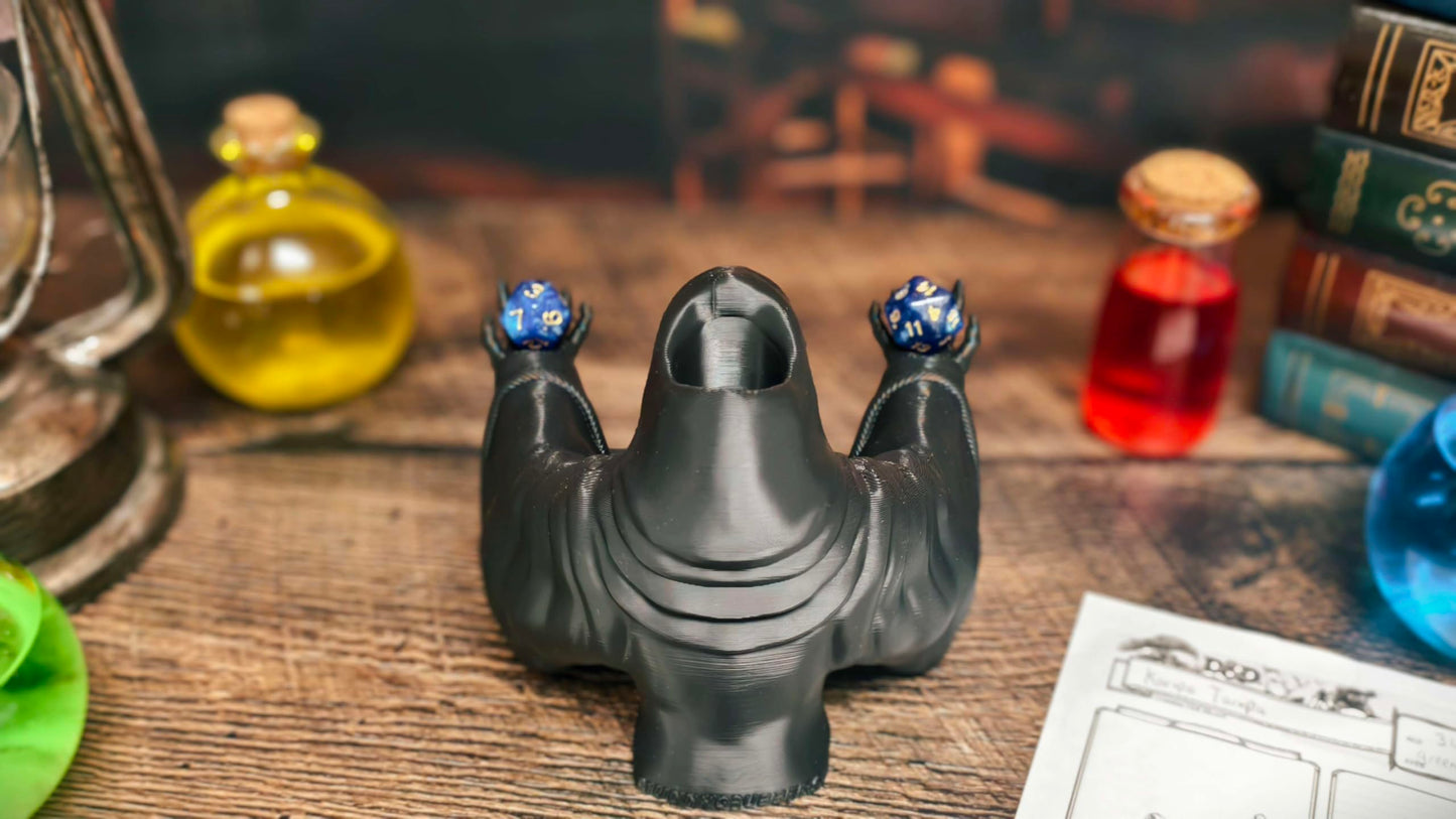 Grim Reaper Dice Tower - Original Design - (Random 7PCS D20 Dice Set Included) - Tabletop Roleplaying Game - Dice Roller - Dungeons and Dragons - DND - D&D