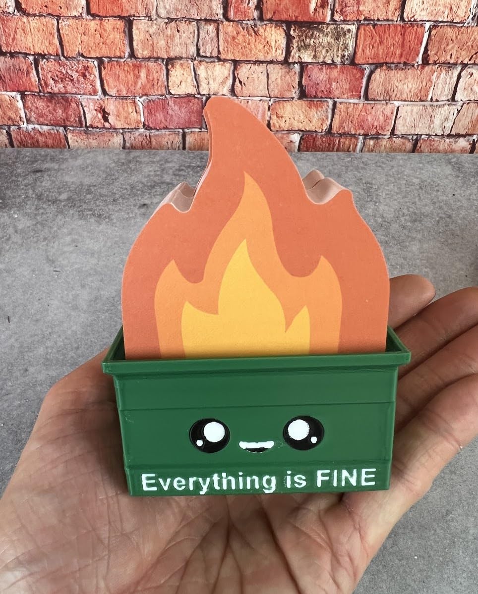 Dumpster Fire Sticky Notes - 400 Sheets - Novelty Desk Decor with Cute Design - Funny Gift Idea