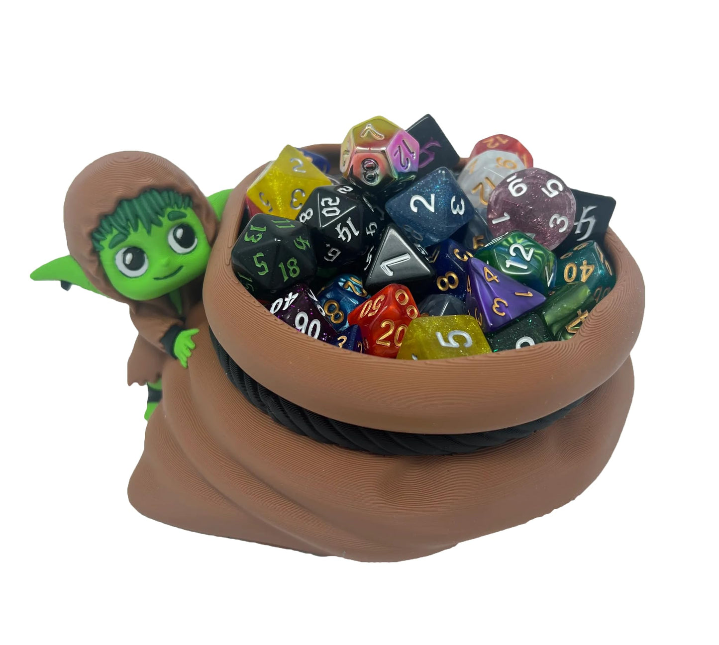 Dice Goblin Dice Holder - (Random 3 Sets of 7pc D20 dice Included) - Dungeons and Dragons - DND - D&D - Tabletop Role Playing Games