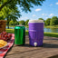 Mini Insulated Plastic Cooler Can Holder with Lid and Handle - 12 Oz Cute Drink Holder Sports - Gifts for Pool - Party Decorations