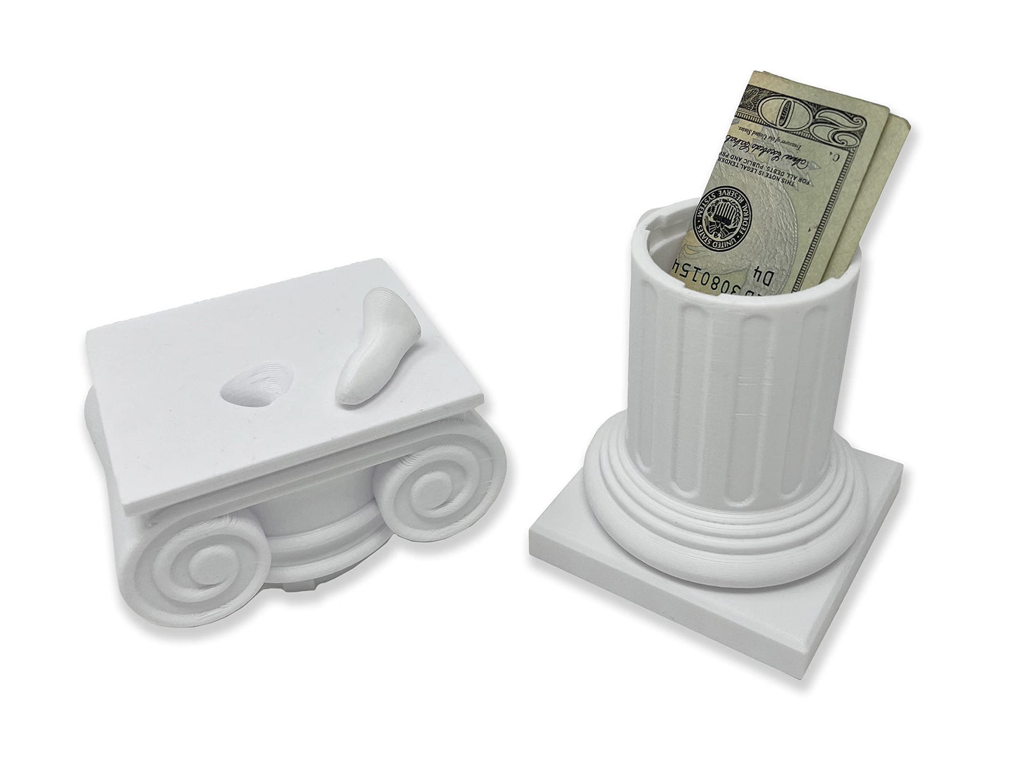 Mystic Conch V4 Pedestal Desk Stand Décor - (Mystic Conch Shell Not Included) - Made in USA - Display Your Conch on Desk or Shelf - Secret Compartment - Roman Column - Ionic Pillar