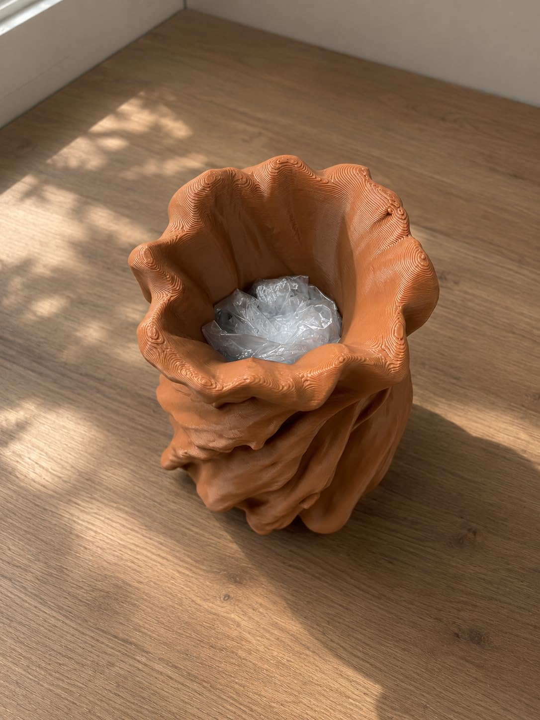 Twisted Tree Trunk Flower Vase, Plastic, Not Waterproof, Decorative Dry or Faux Floral Display, Durable Sculpted Design