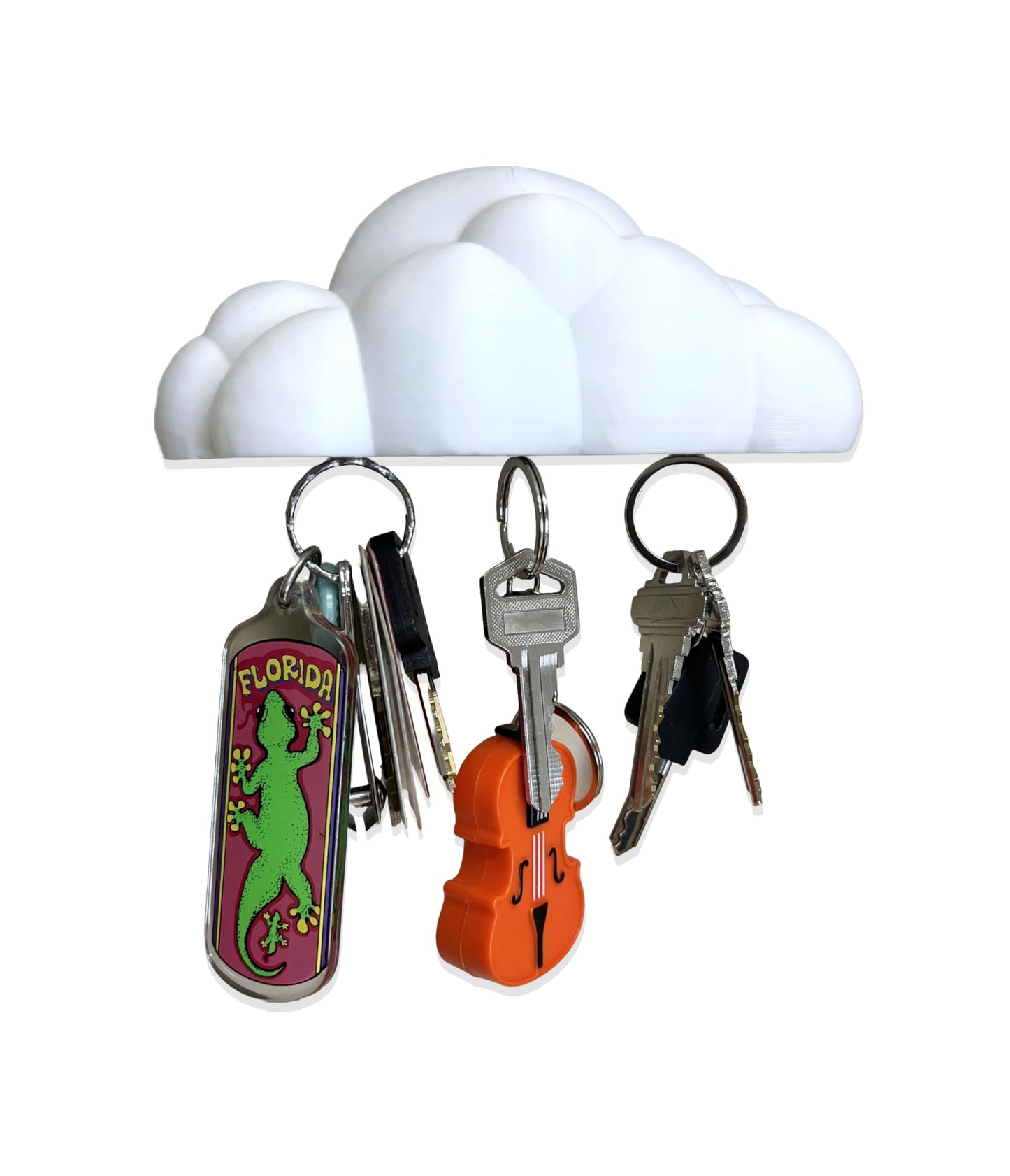 Magnetic Cloud Wall Mount Key Holder, Holds 3 Key Sets, Adhesive for Wall Included, Strong Magnets