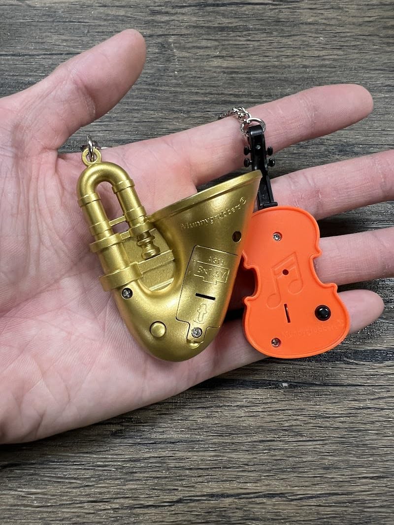 Original World's Smallest Violin & World's Saddest Trombone Toy Keychain with Playable Sad Sound - Sad Trombone - Mini Tiny Violin Keychain with Sound - Funny Meme