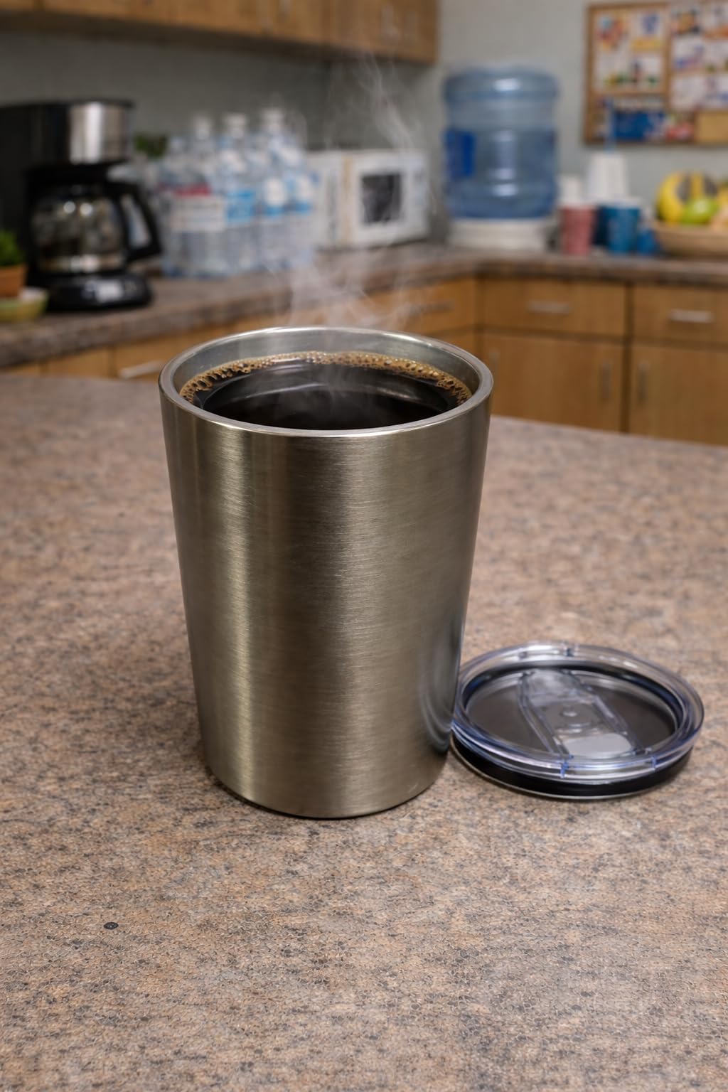 Steel Mug Insert for Ice Cream Pint Holder - Original Design - Fits Standard & Ninja-Creami Pints - 2 Spoon Slots - Insulated Cup Sleeve - Reusable Ice Cream Sleeve