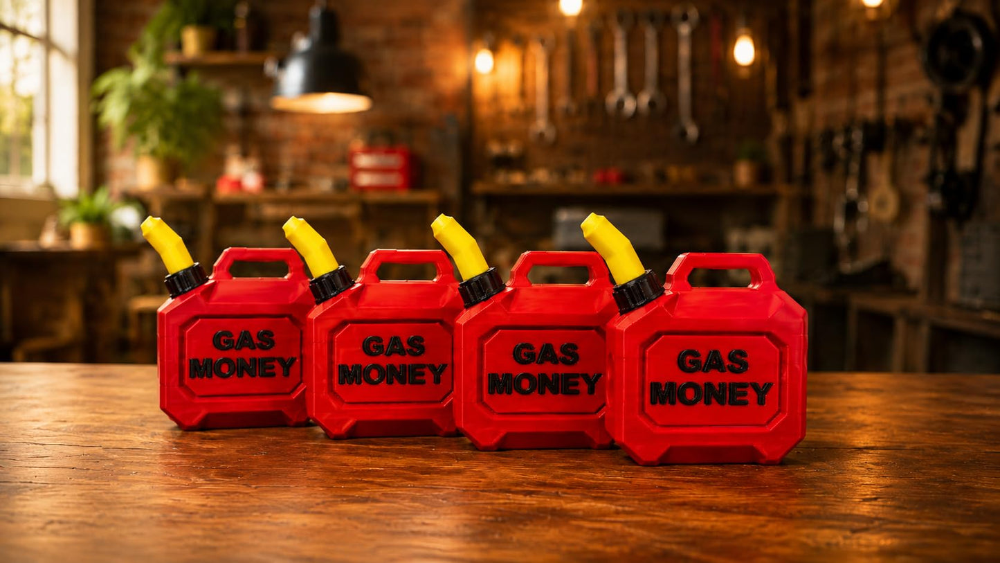Gas Can Money Holder (4 Pack), Novelty Gift for Graduation, Father's Day, New Drivers, Birthdays, Christmas Ornament