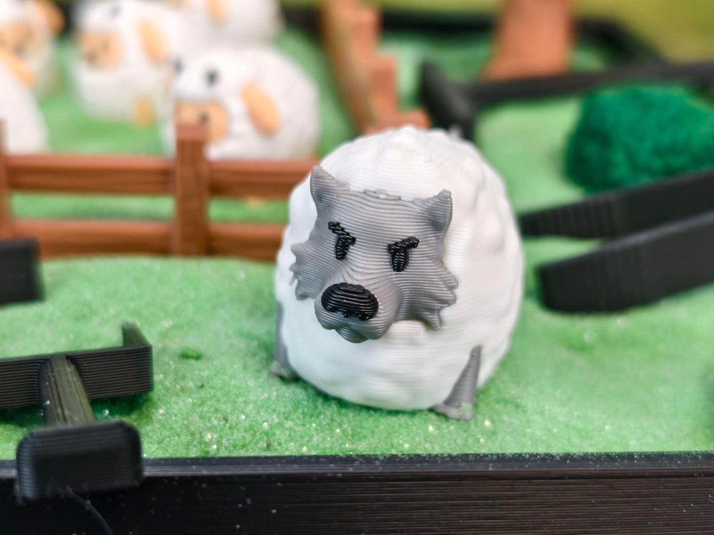 Sheep Herd Zen Garden - Made in USA - Large 7" x 7" - Fine Sand Included - Desk Accessory Box Garden - Funny Novelty Gift - Fidget Stress Relief