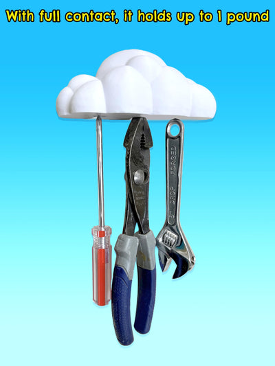 Magnetic Cloud Wall Mount Key Holder, Holds 3 Key Sets, Adhesive for Wall Included, Strong Magnets