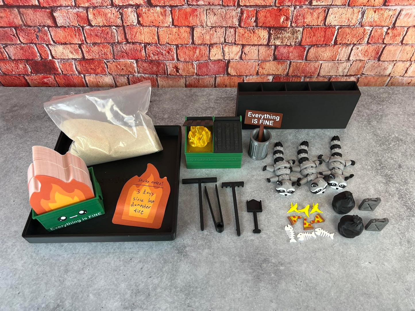Deluxe Dumpster Fire Zen Garden - Made in USA - Large 7" x 7" - Fine Sand Included - Desk Accessory Box Garden - Funny Novelty Gift - Fidget Stress Relief
