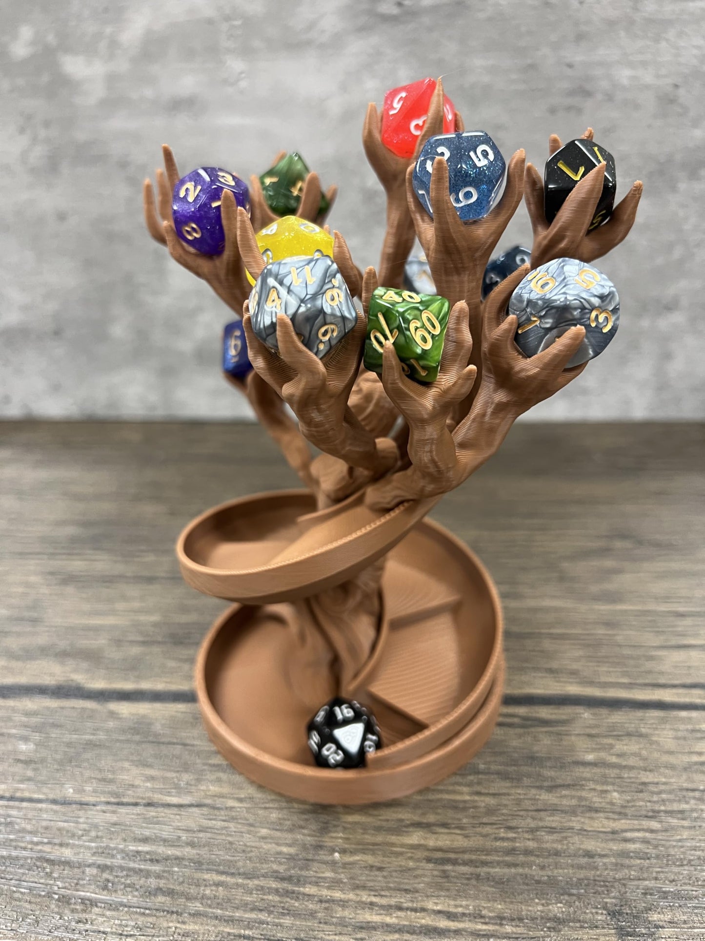 Tree Goddess Dice Tower - (Random 7PCS D20 Dice Set Included) - No Paint Odorless Plastic - Tabletop Roleplaying Game - Dice Roller - Dungeons and Dragons - DND - D&D