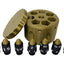 Plastic Bullet Dice 7 Pc D20 Set with Spinning Revolver Cylinder - Fidget Spinner - Cyberpunk Style Dice for Warhammer, DND, Sci-Fi, War, or Crime Theme Tabletop Games