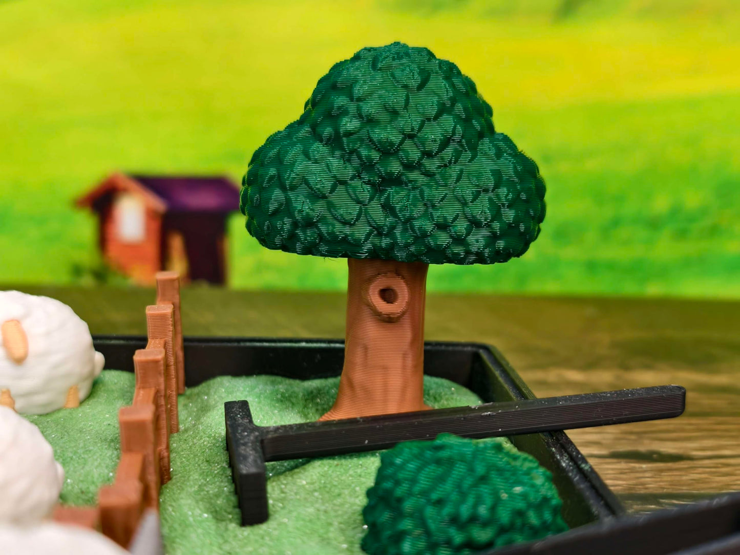 Sheep Herd Zen Garden - Made in USA - Large 7" x 7" - Fine Sand Included - Desk Accessory Box Garden - Funny Novelty Gift - Fidget Stress Relief
