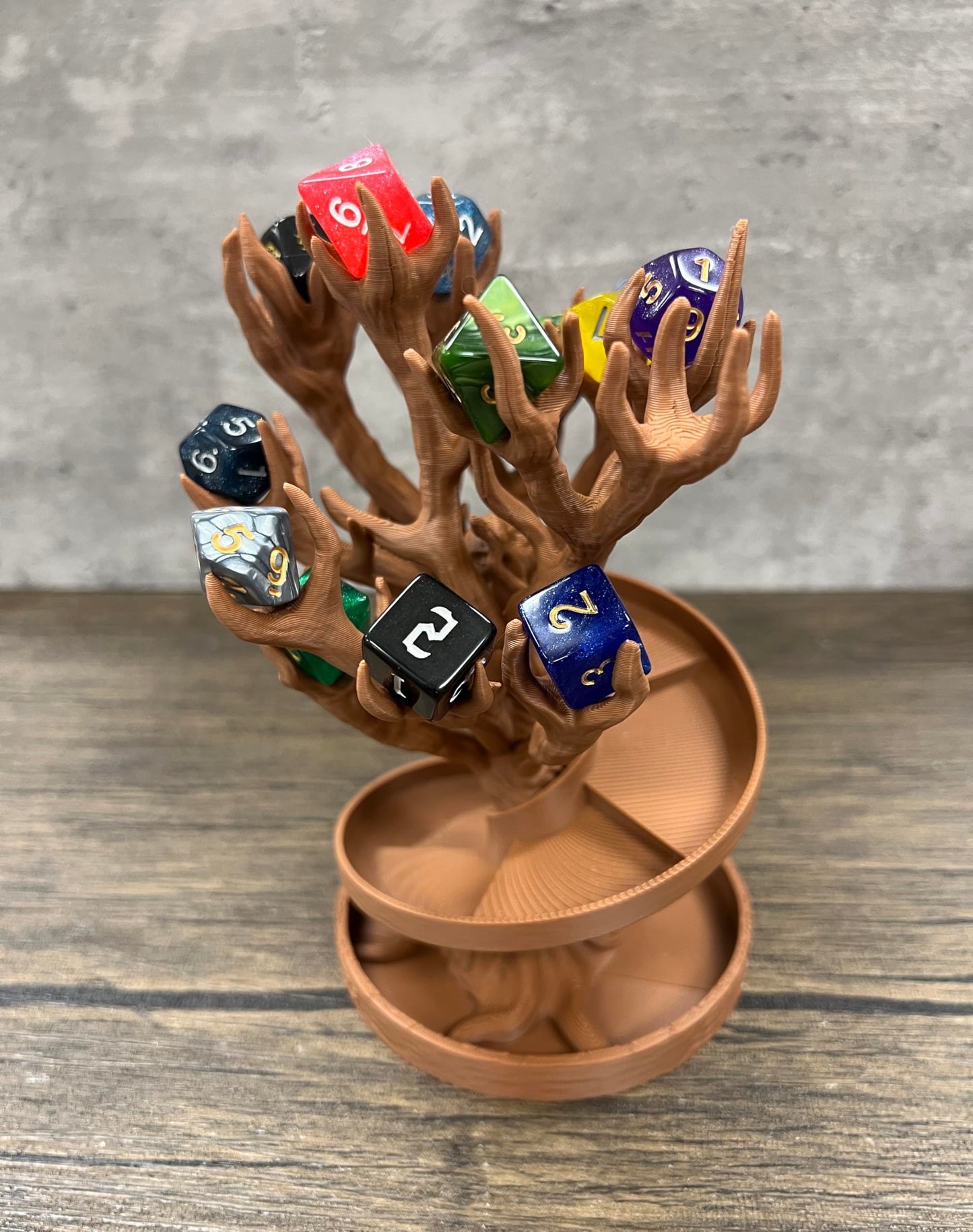 Tree Goddess Dice Tower - (Random 7PCS D20 Dice Set Included) - No Paint Odorless Plastic - Tabletop Roleplaying Game - Dice Roller - Dungeons and Dragons - DND - D&D