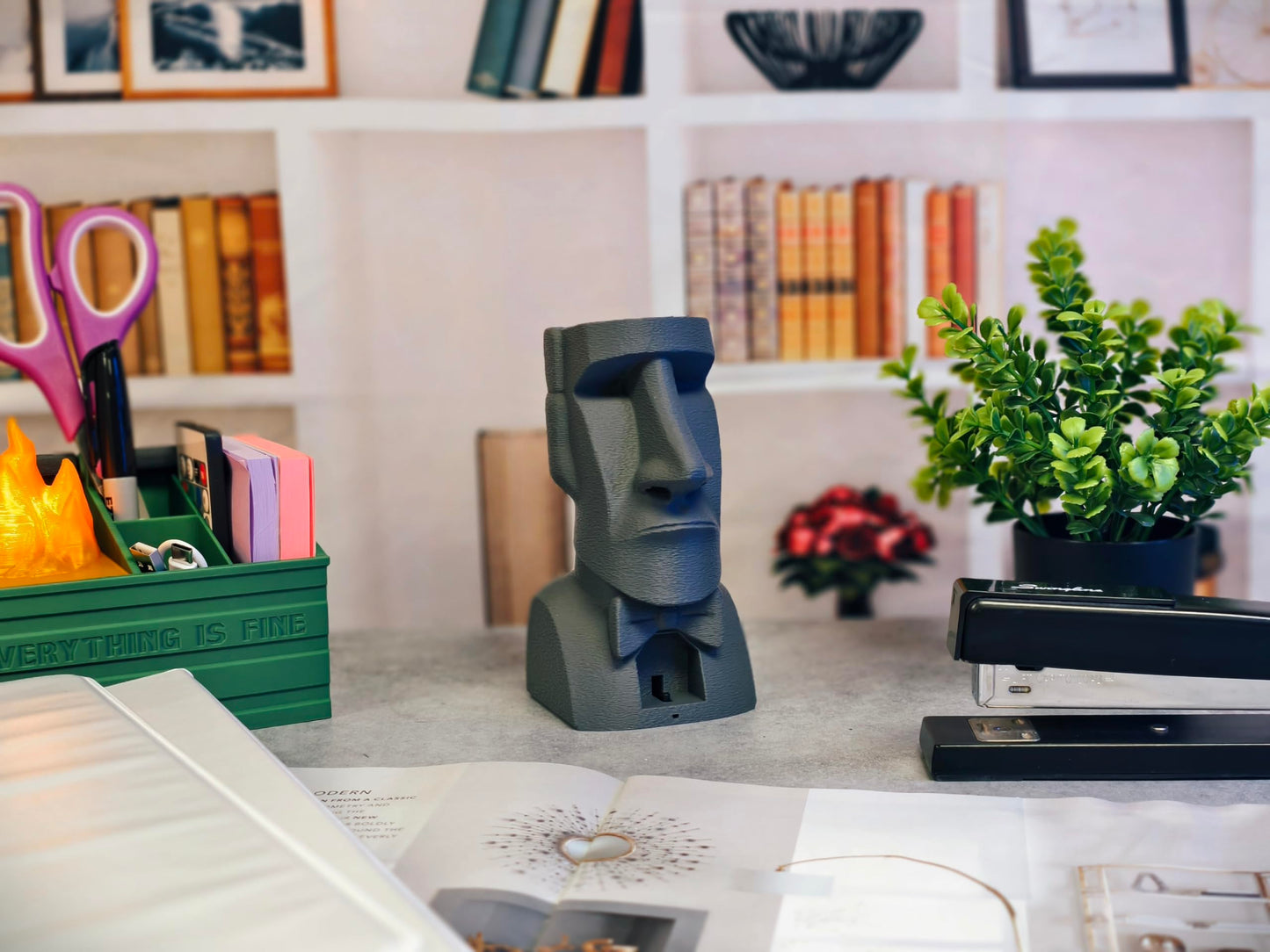 Mystic Moai - Ask a YES or NO Question and Push the Button - 100 Possible Lines - Fortune Telling - Decision Maker - Novelty Toy - Mystic Conch Shell - Magic Conch Shell