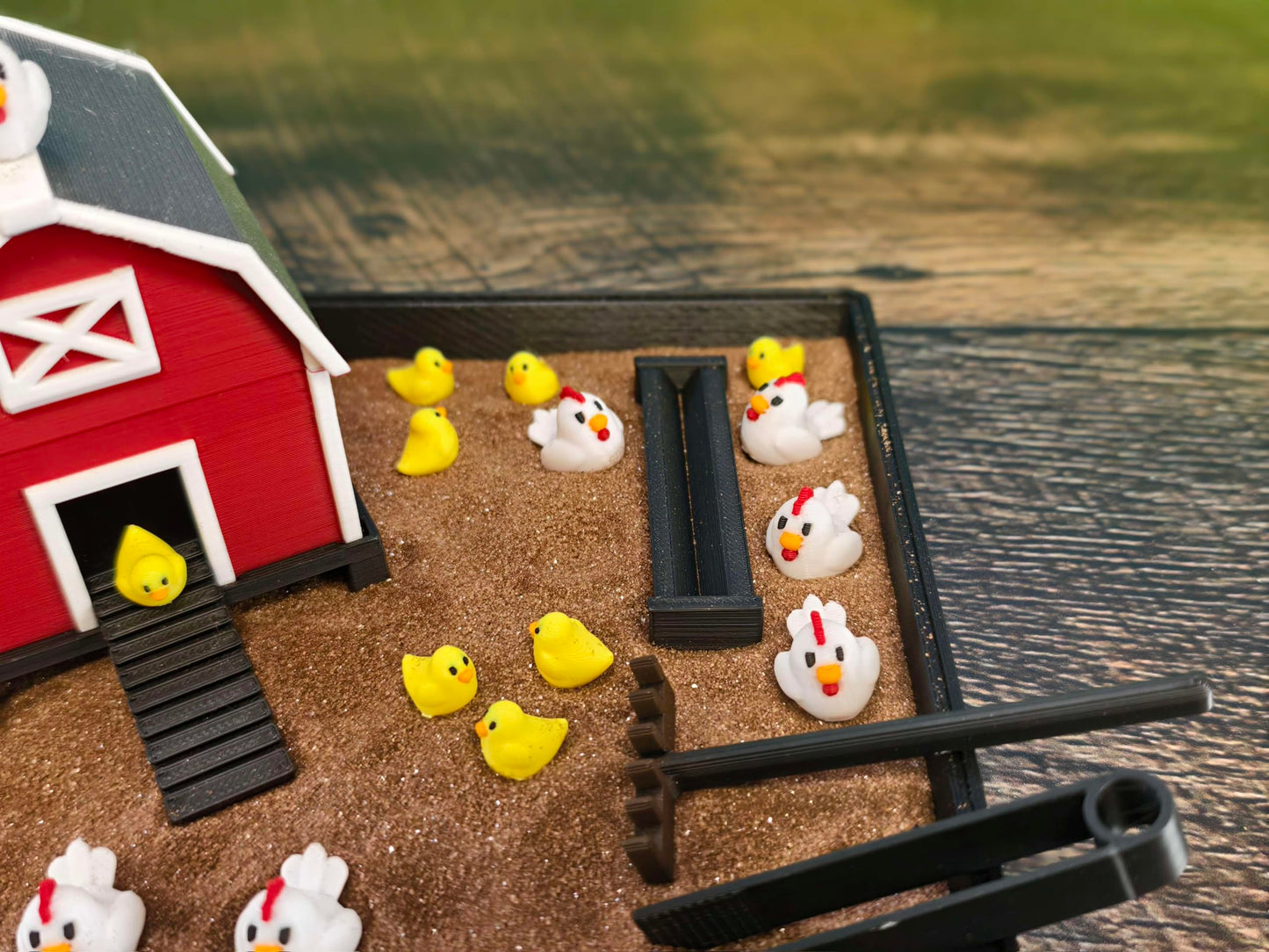 Chicken Zen Garden - Made in USA - Large 7" x 7" - Fine Sand Included - Desk Accessory Box Garden - Funny Novelty Gift - Fidget Stress Relief