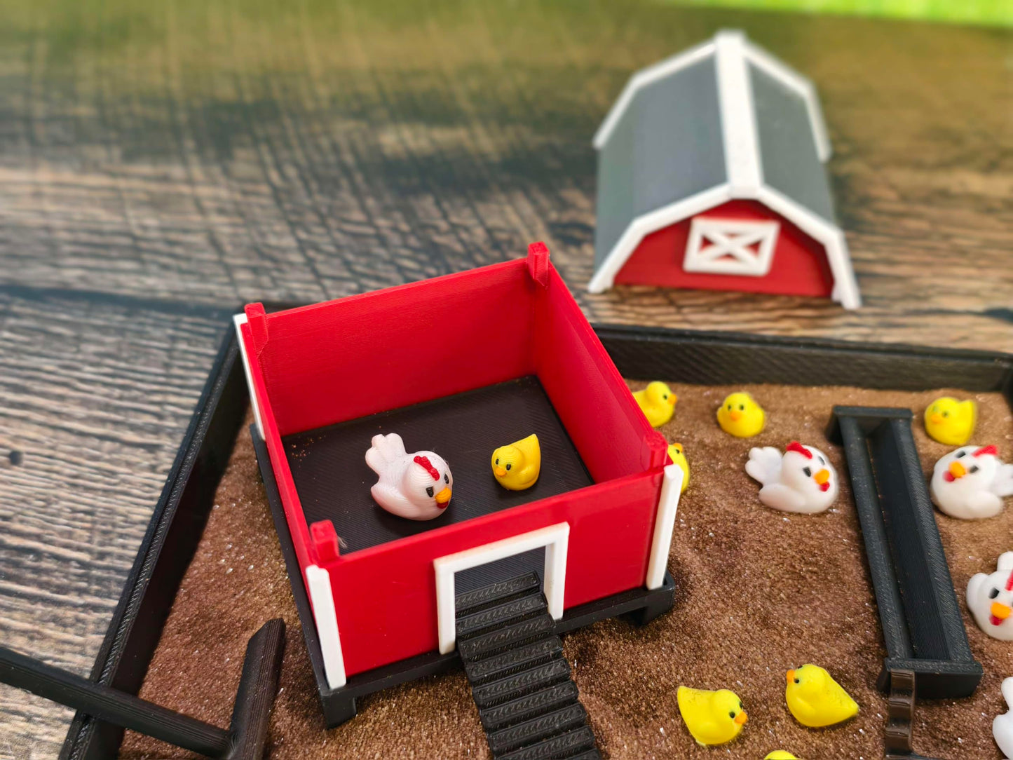 Chicken Zen Garden - Made in USA - Large 7" x 7" - Fine Sand Included - Desk Accessory Box Garden - Funny Novelty Gift - Fidget Stress Relief
